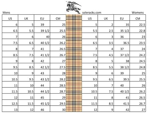 burberry size chart men s.